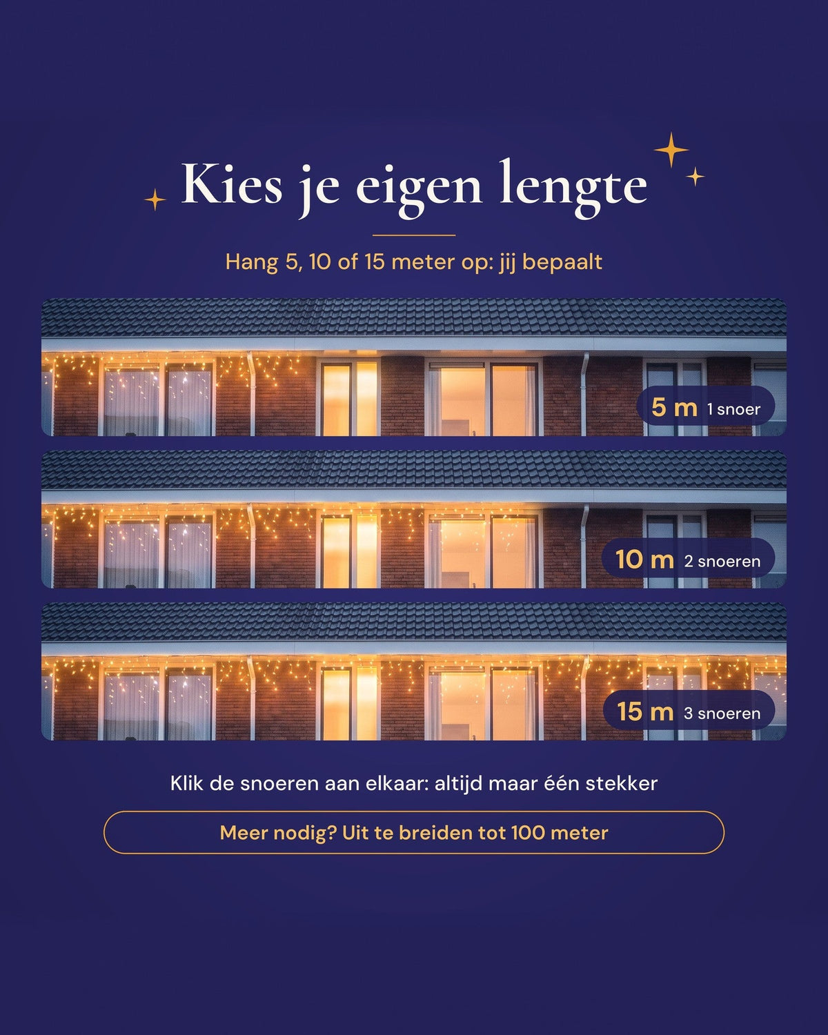 Kies je eigen lengte: 5, 10 of 15 meter