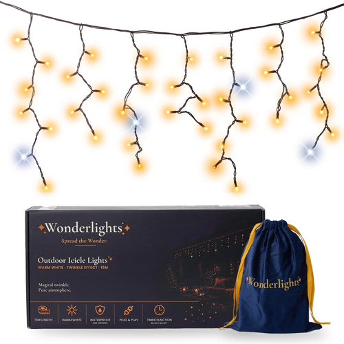 Wonderlights Twinkle ijspegelverlichting 15 m met geschenkdoos